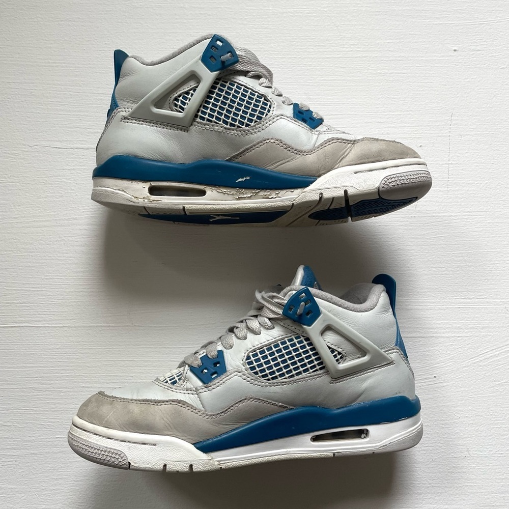 Nike Jordan 4 white and blue 5.5Y